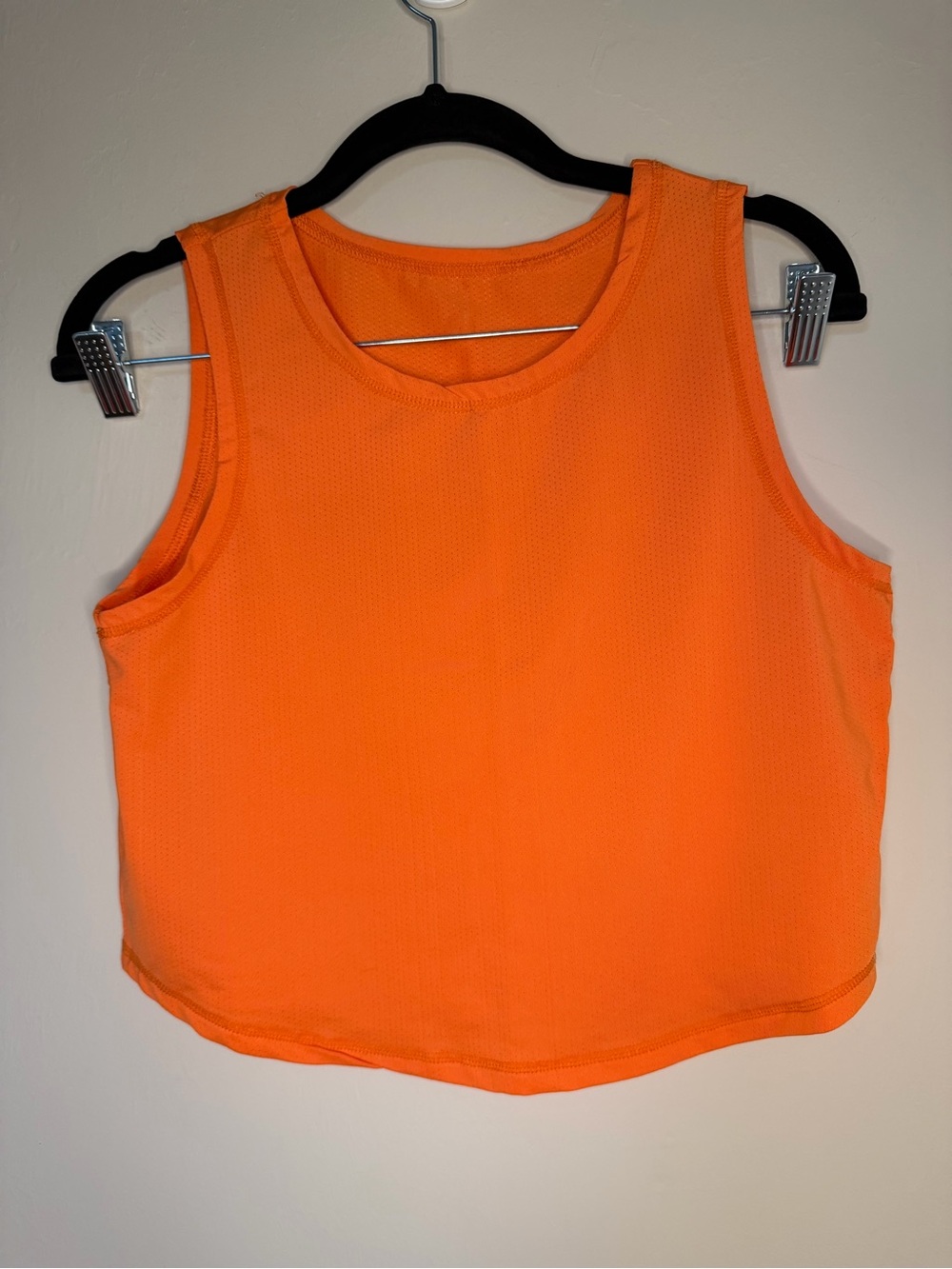 Athletic Bright Orange Sleeveless Crop Tank
